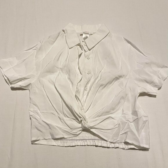 Urban Romantics Button Up Crop Top White Womens Size Small - Picture 6 of 14